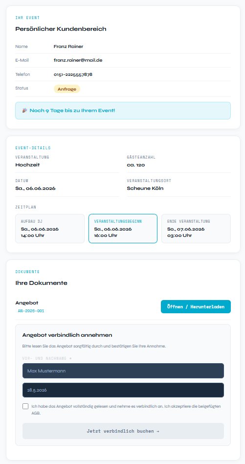 Kundenbereich mit Angebot-Unterschrift