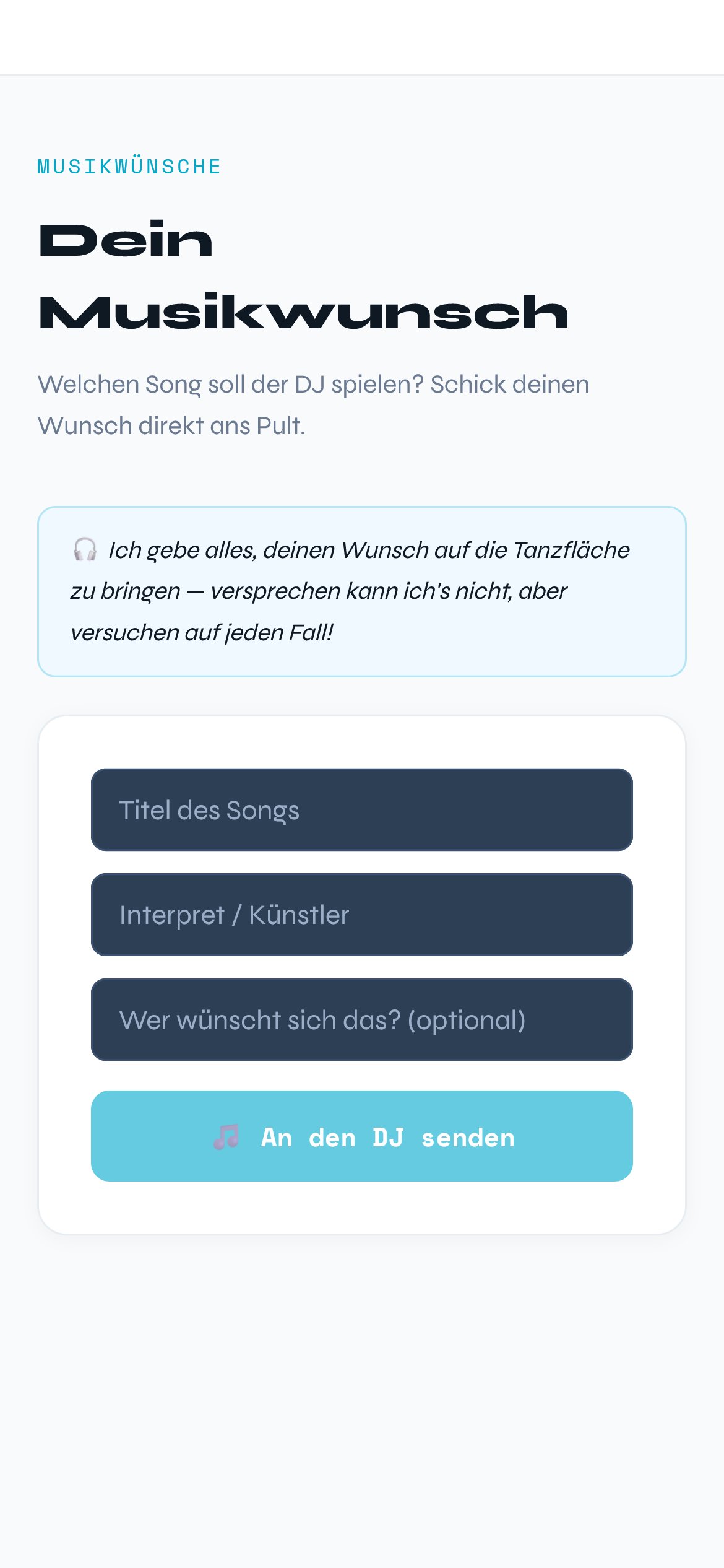 Live Songwünsche